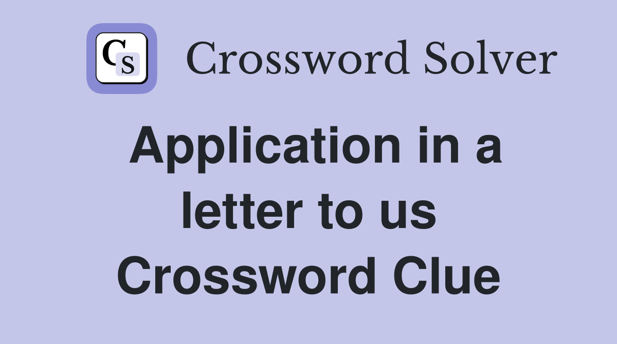 application letters crossword